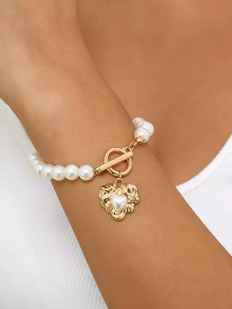 OSTAN Bracciale Donna In Acciaio Inox 316L Con Ciondolo Cuore – Anallergico, Lunghezza Regolabile 17+4 Cm - 2