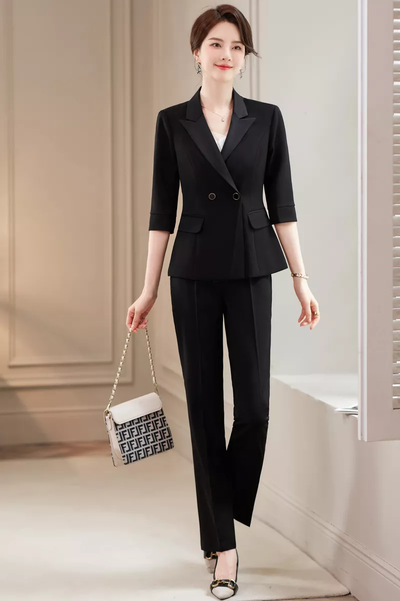 Tailleur Completo Donna Ufficio Outfit Set Outfit Giacca Blazer